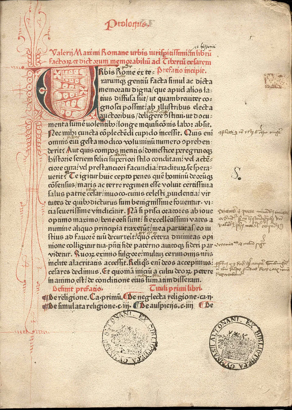 Valerius Maximus. Mainz: Peter Schöffer, 18. kal. Jul. 1471