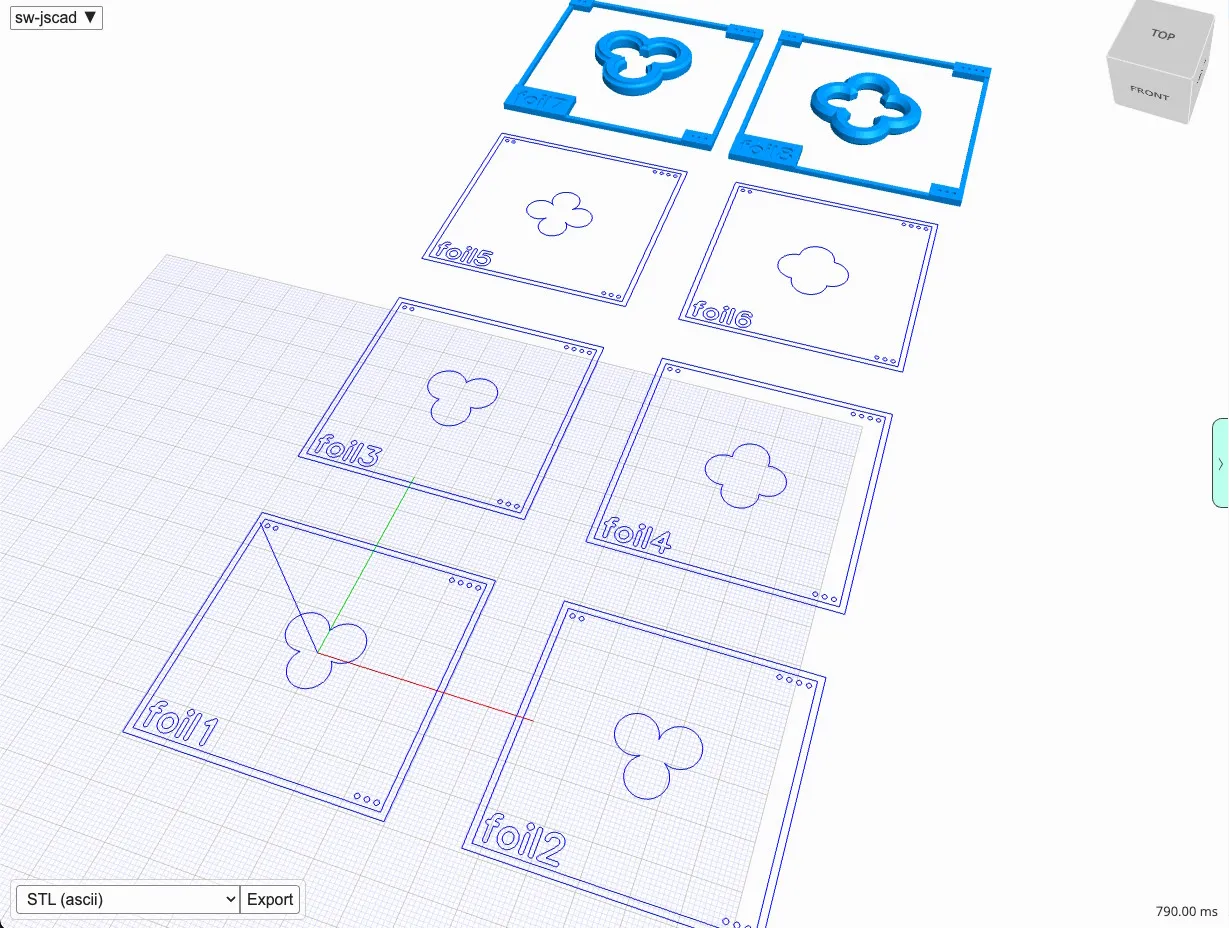 sw-jscad demo - foils